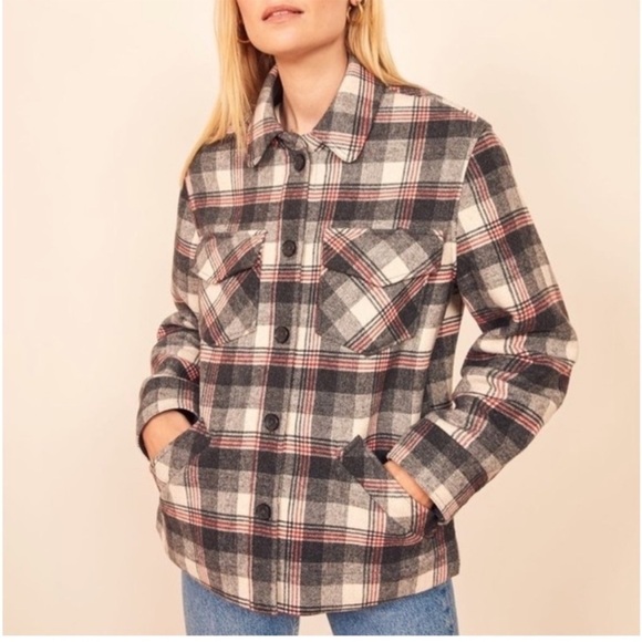 Reformation Woodside Plaid Shacket Jacket - Picture 14 of 15